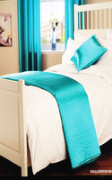 View Item Passion Quilted Teal Bed Runner - Satin Silk Look (One Size)
